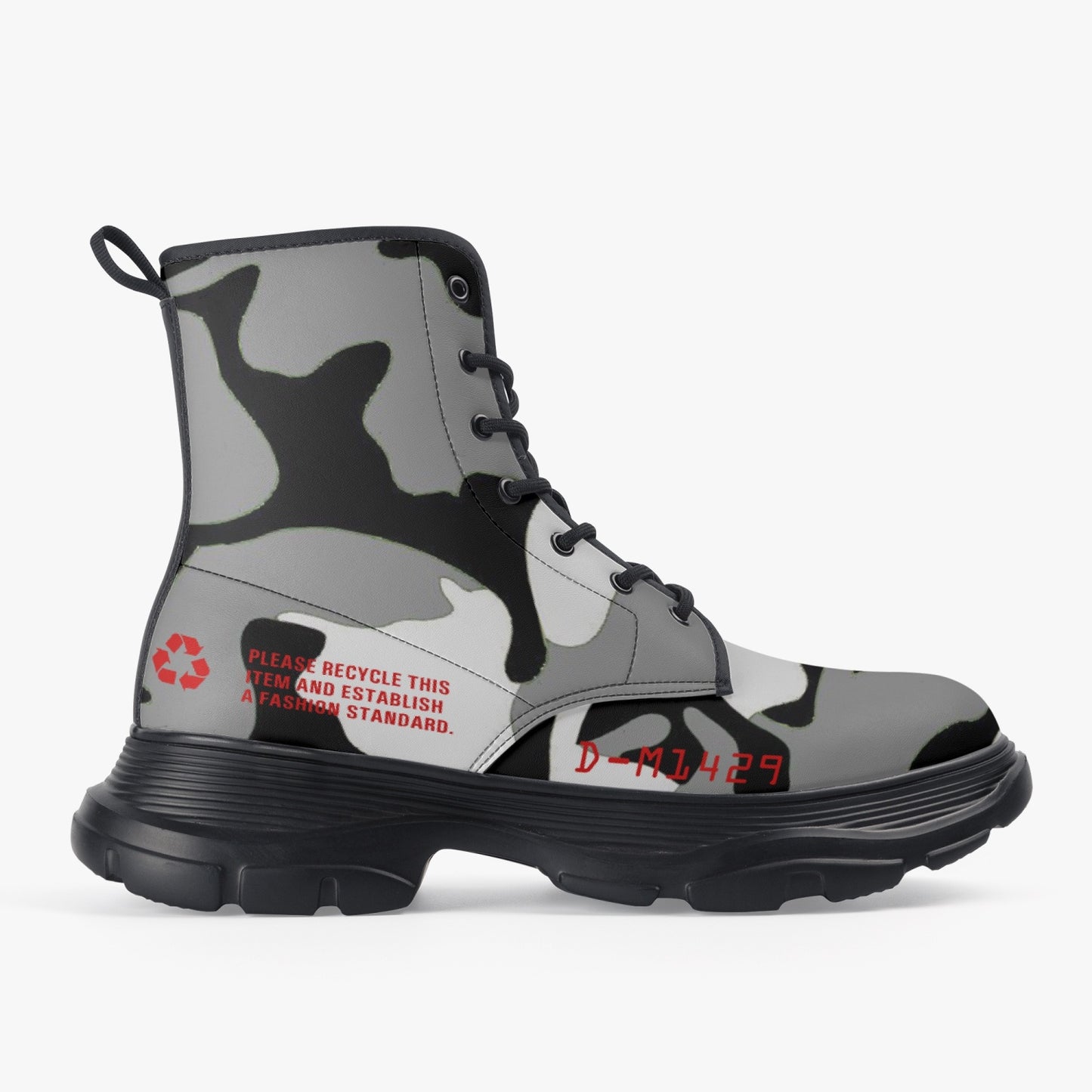 D-M1429 Snow Camo Chunky Boots